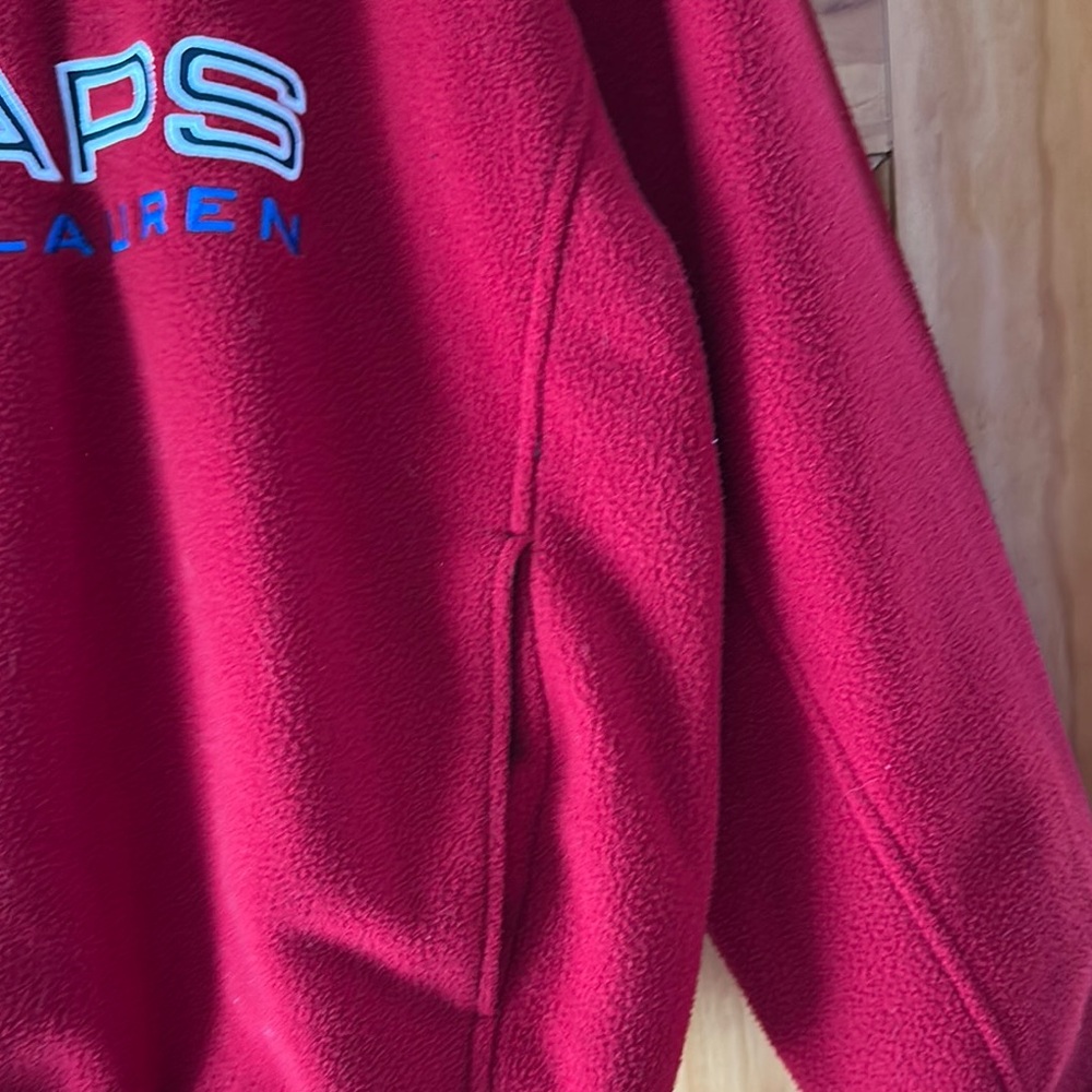 Chaps Ralph Lauren Red Fleece Pullover - Picture 3 of 4